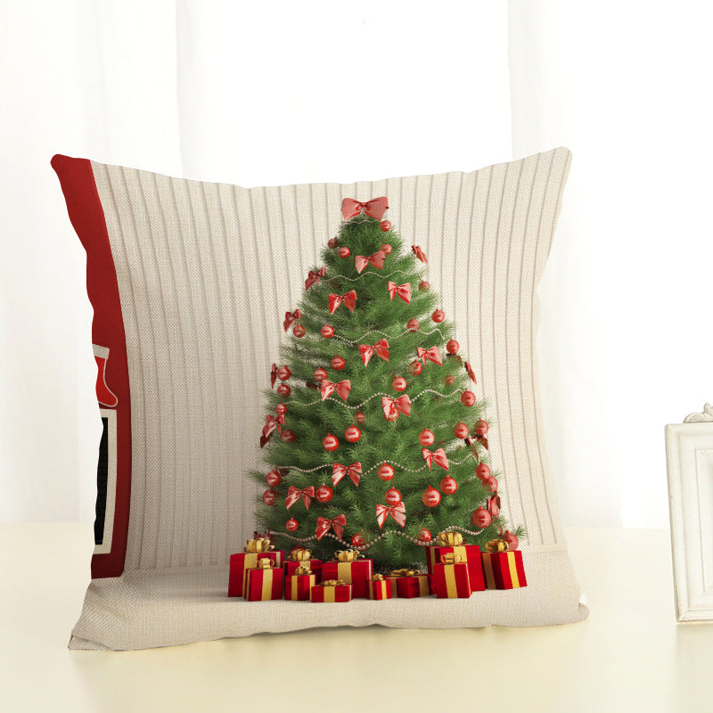Christmas Cushion Covers Linen Effect 18" x 18" (45cm x 45cm)