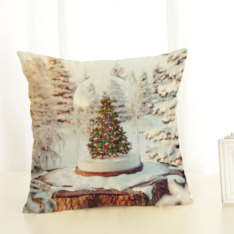 Christmas Cushion Covers Linen Effect 18" x 18" (45cm x 45cm)