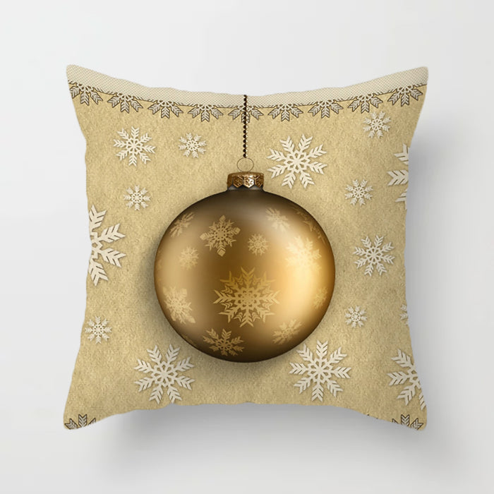 Gold Christmas Cushion Covers Crushed Velvet 18" x 18"