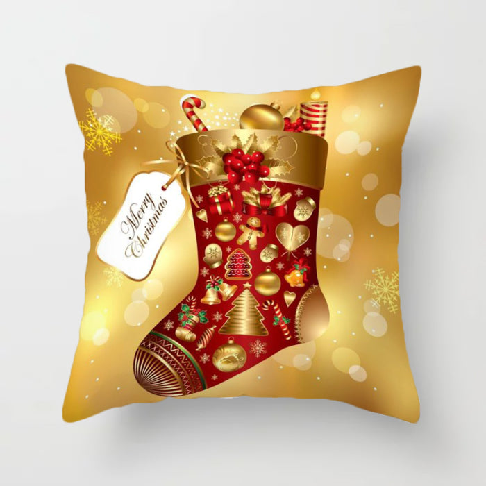 Gold Christmas Cushion Covers Crushed Velvet 18" x 18"
