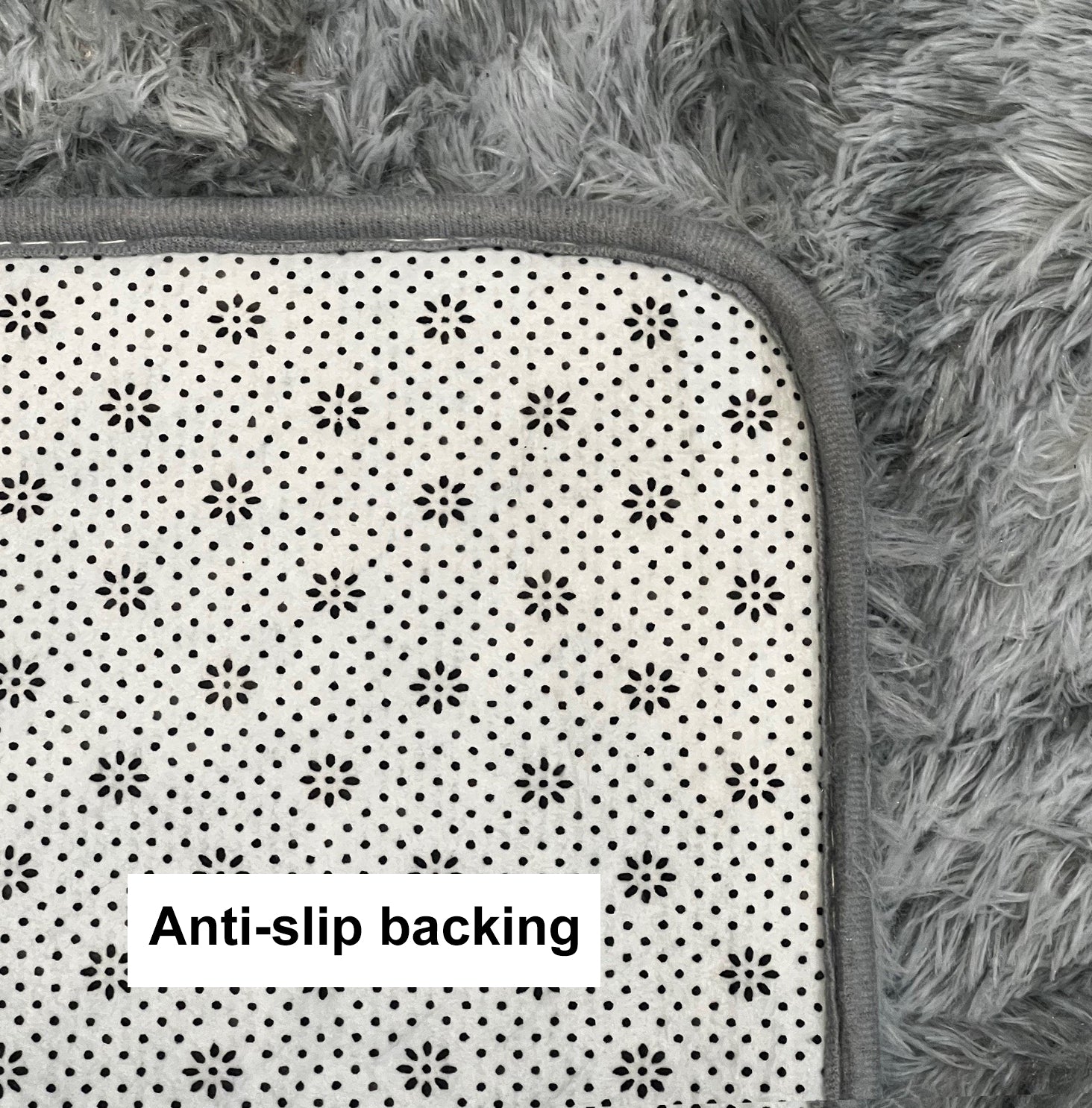 Fluffy Shaggy Area Rug - Non-Slip - Thick Pile Floor Mat (Dark Grey)