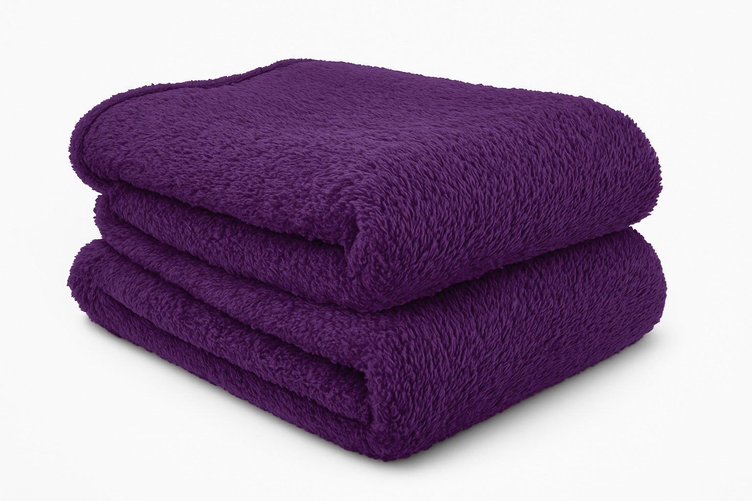 Teddy Fleece Throw (Aubergine)