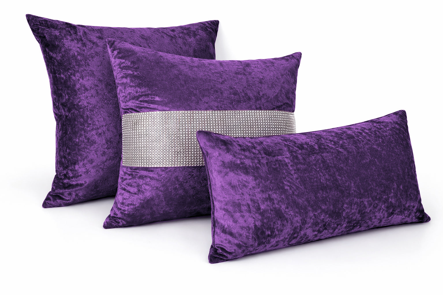 Crushed Velvet Fully Lined Ready Made Eyelet Curtains (Aubergine)