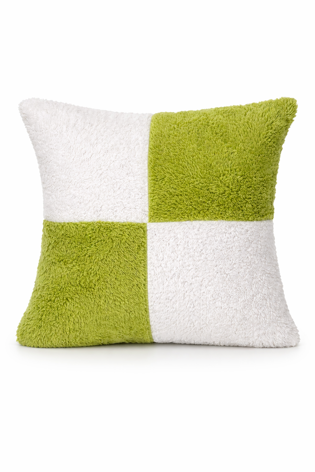 Teddy Fleece Square Check Cushion Covers (Multiple Colours, 45cm x 45cm)
