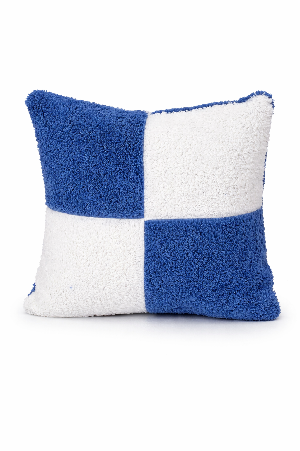 Teddy Fleece Square Check Cushion Covers (Multiple Colours, 45cm x 45cm)
