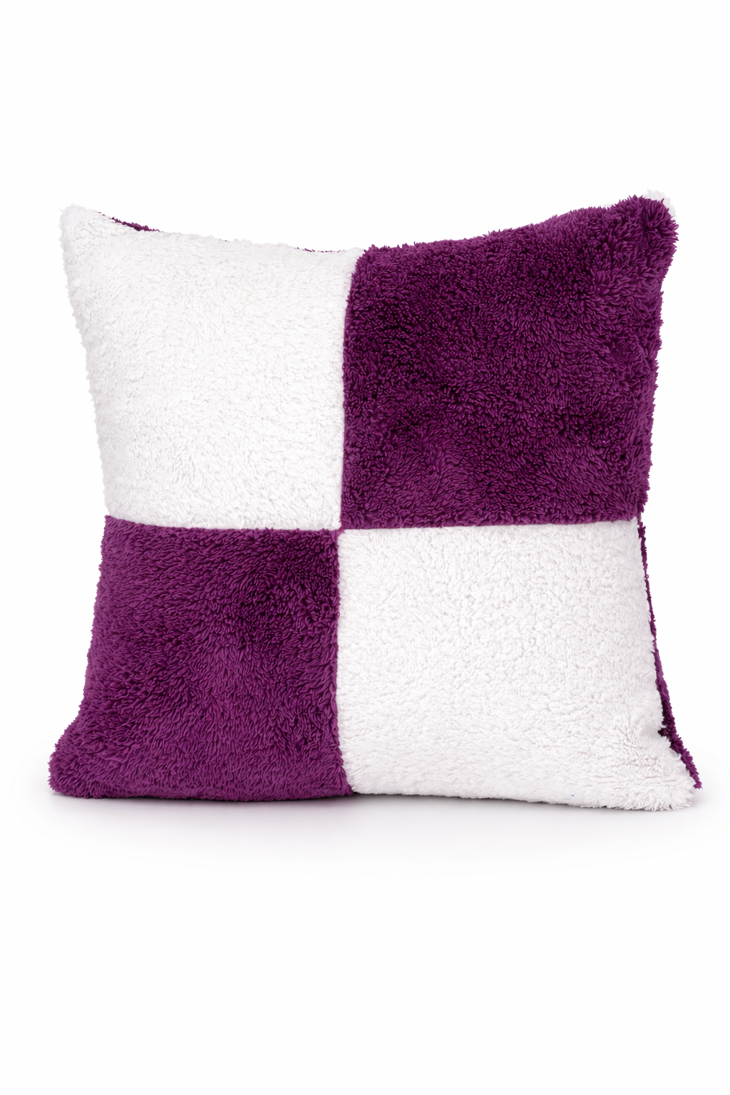 Teddy Fleece Square Check Cushion Covers (Multiple Colours, 45cm x 45cm)