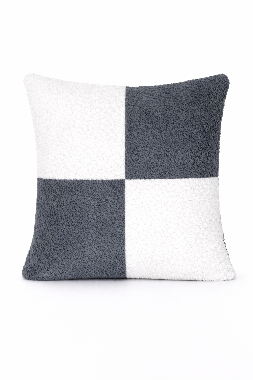 Teddy Fleece Square Check Cushion Covers (Multiple Colours, 45cm x 45cm)