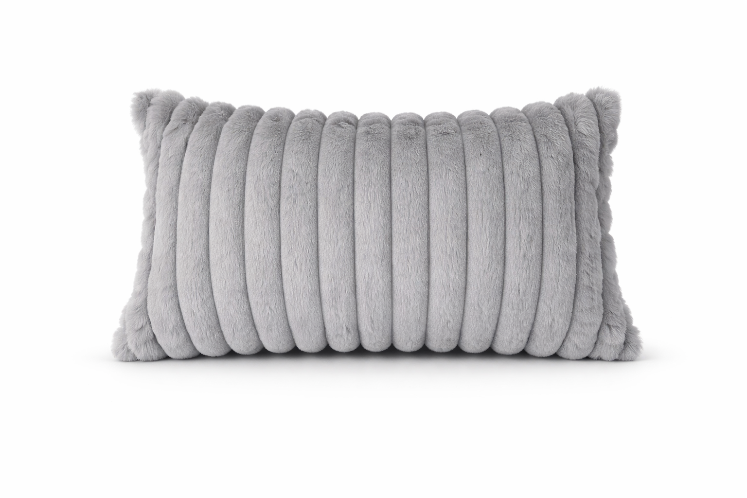 Ribbed Faux Fur Cushion Cover – Soft Plush Decorative Pillow (Multiple Colours and Sizes)