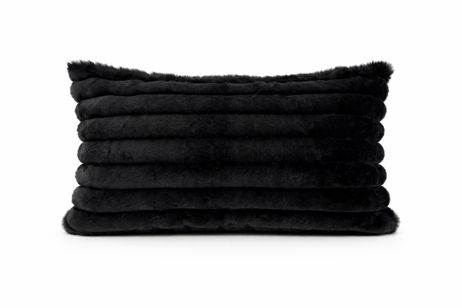 Ribbed Faux Fur Cushion Cover – Soft Plush Decorative Pillow (Multiple Colours and Sizes)