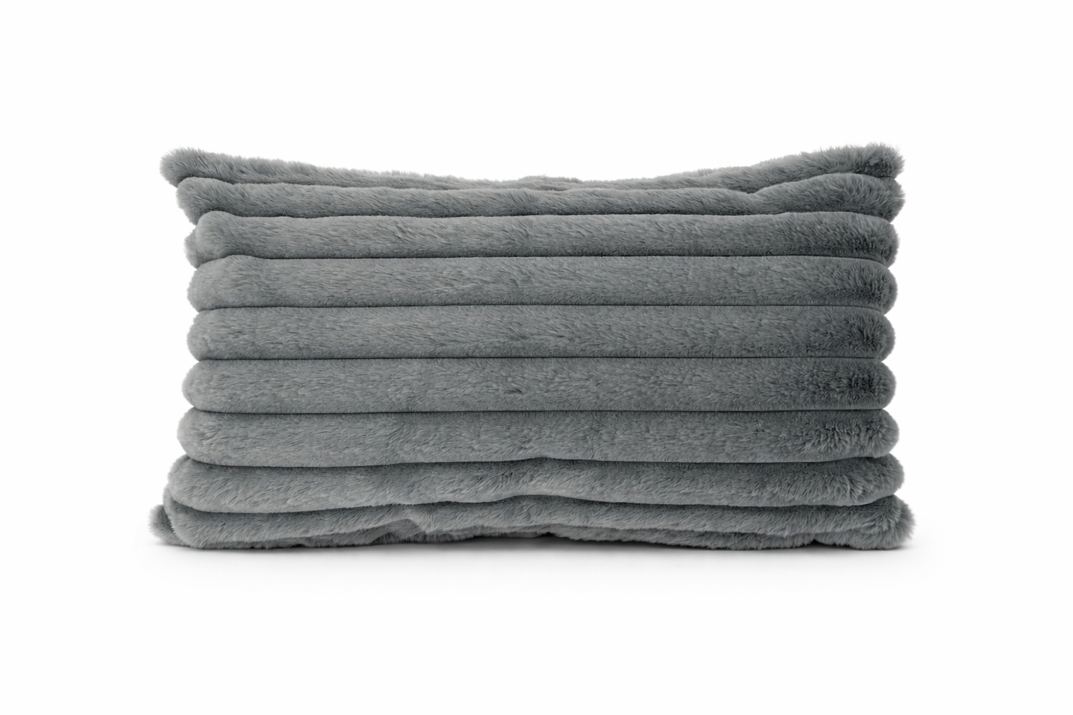 Ribbed Faux Fur Cushion Cover – Soft Plush Decorative Pillow (Multiple Colours and Sizes)