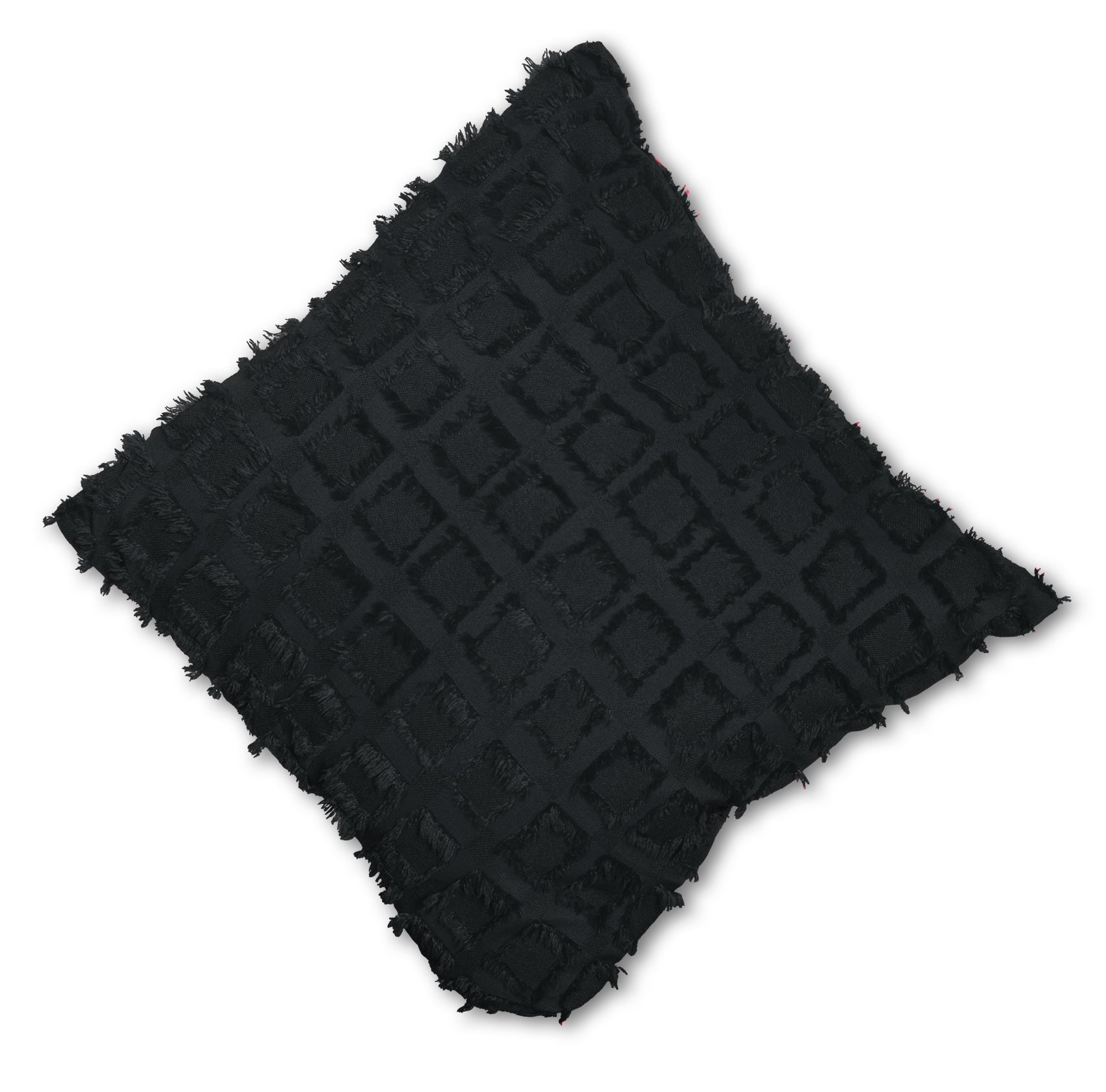 Elsa Square Fur Fabric Lined Eyelet Curtains (Black)