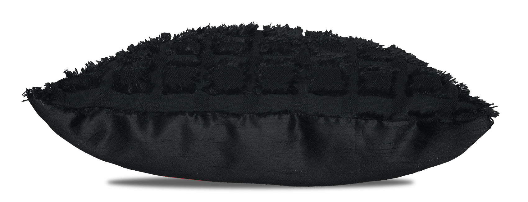 Elsa Square Fur Fabric Lined Eyelet Curtains (Black)