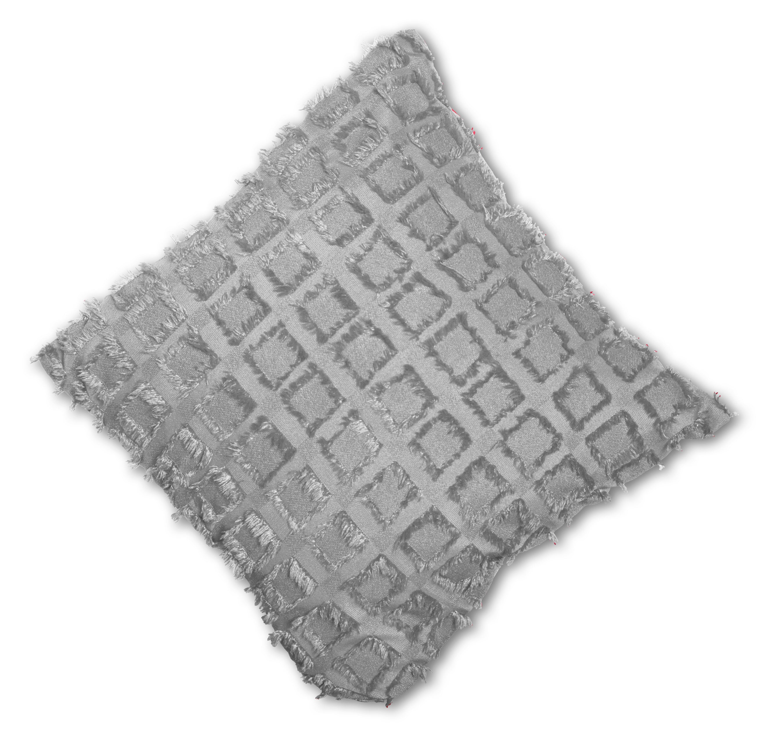 Elsa Square Fur Fabric Lined Eyelet Curtains (Silver)