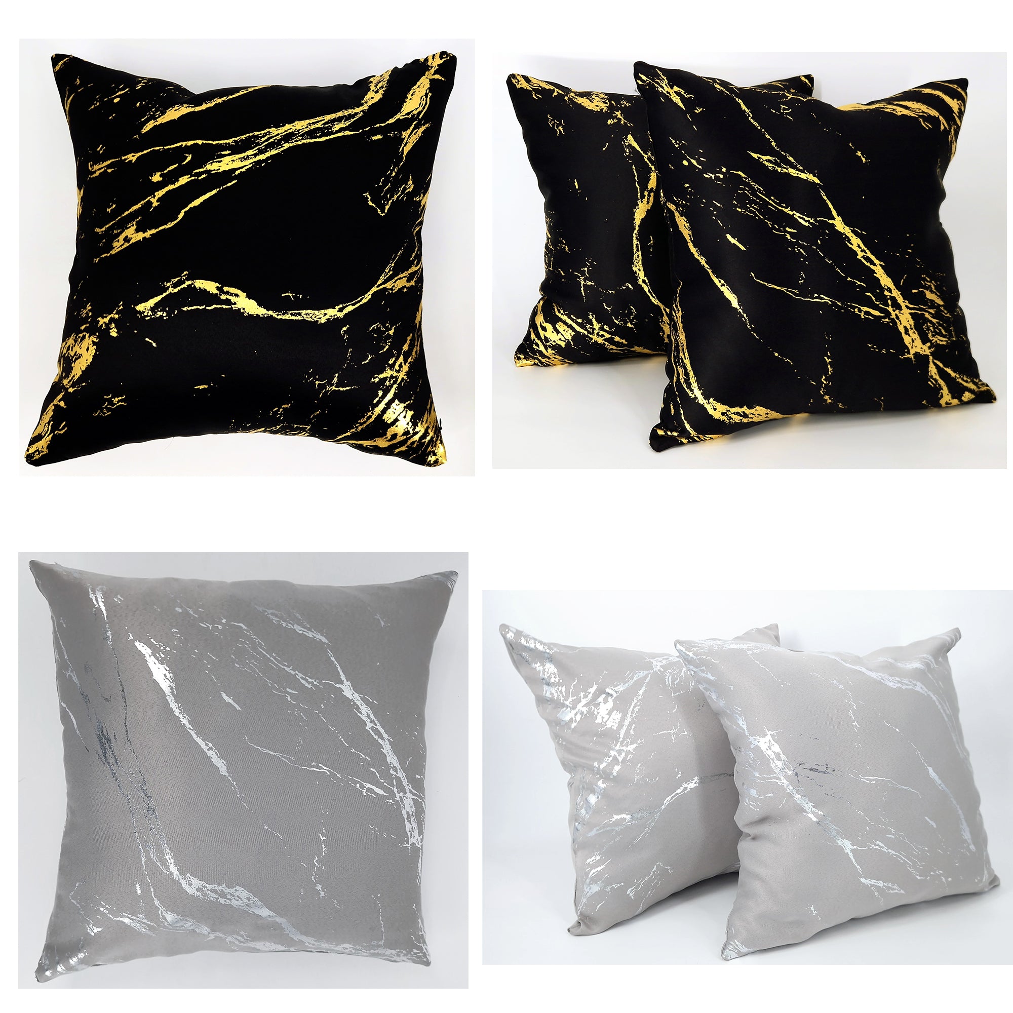 Elyse Foil Marble Pattern Cushion Covers 18 x 18"