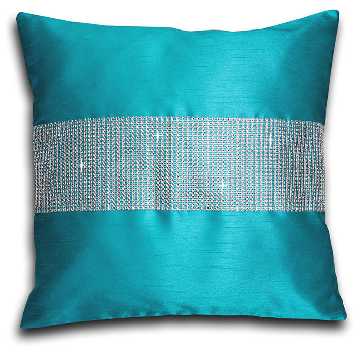 Diamante Faux Silk Cushion Covers 18 x 18"