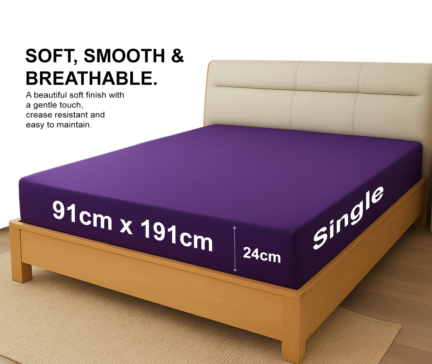 Microfibre Fitted Bed Sheet (Grey)