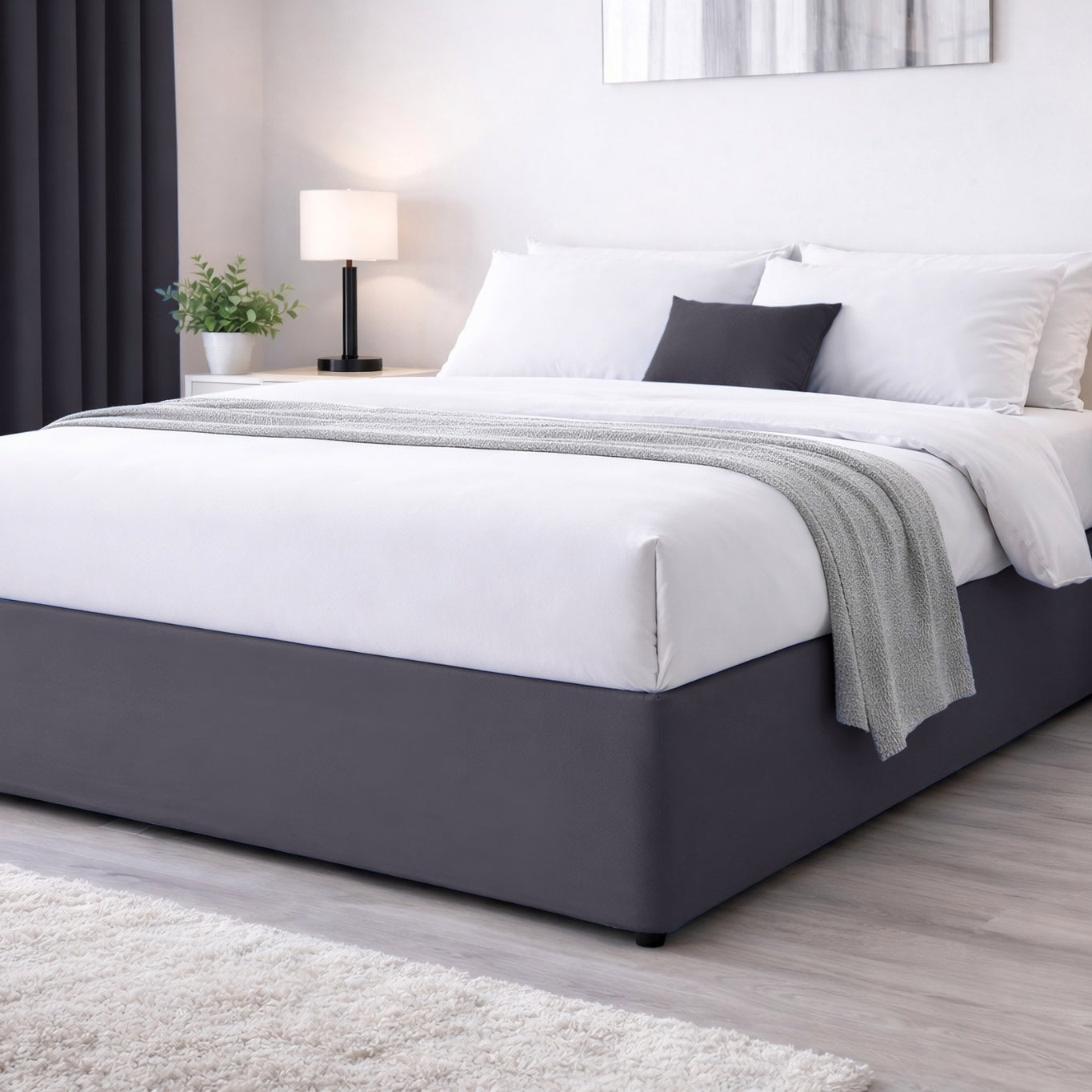Elasticated Divan Bed Valance (Grey)