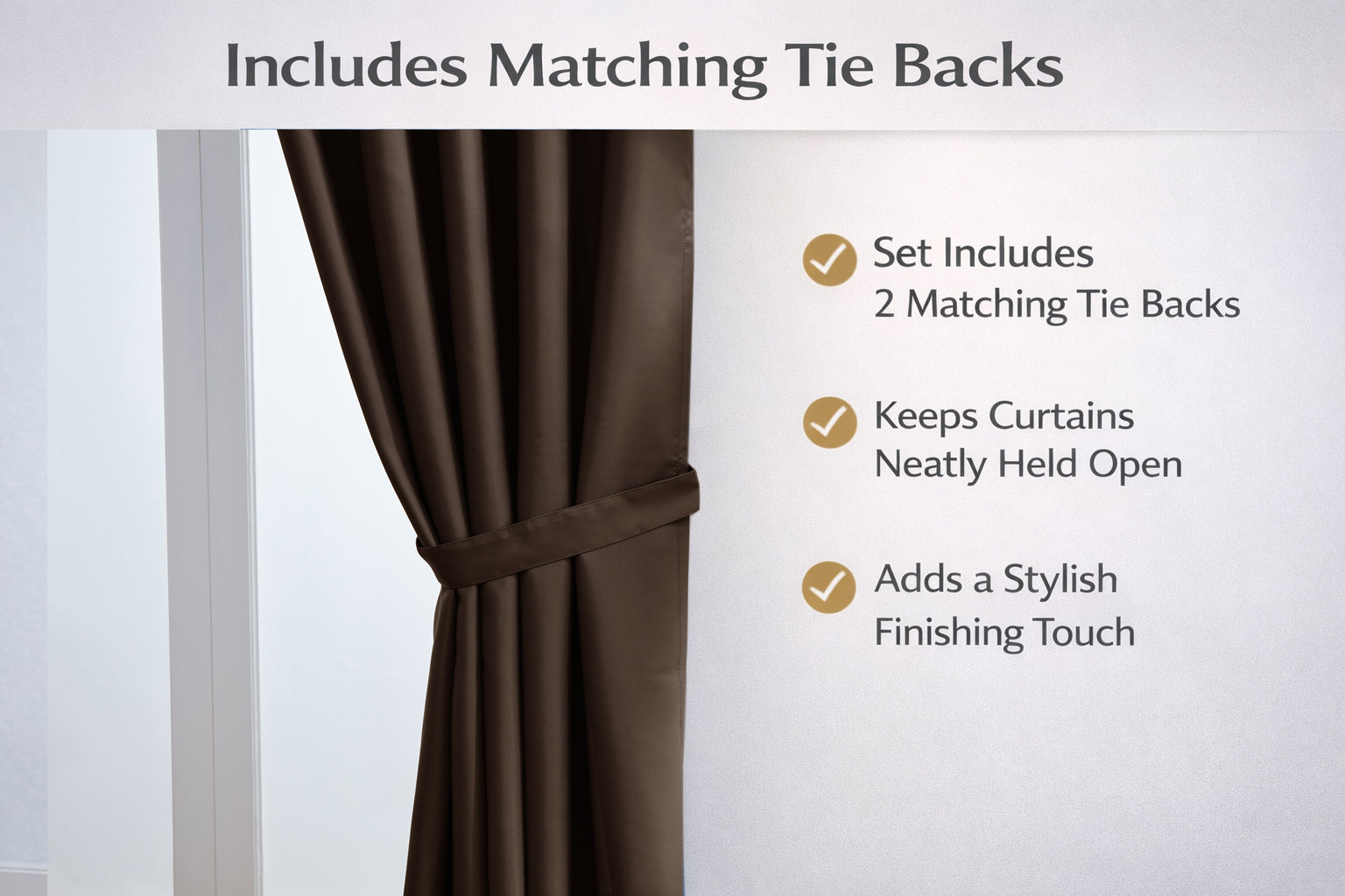 Thermal Blackout Ready Made Eyelet Curtains + Tie Backs (Chocolate)