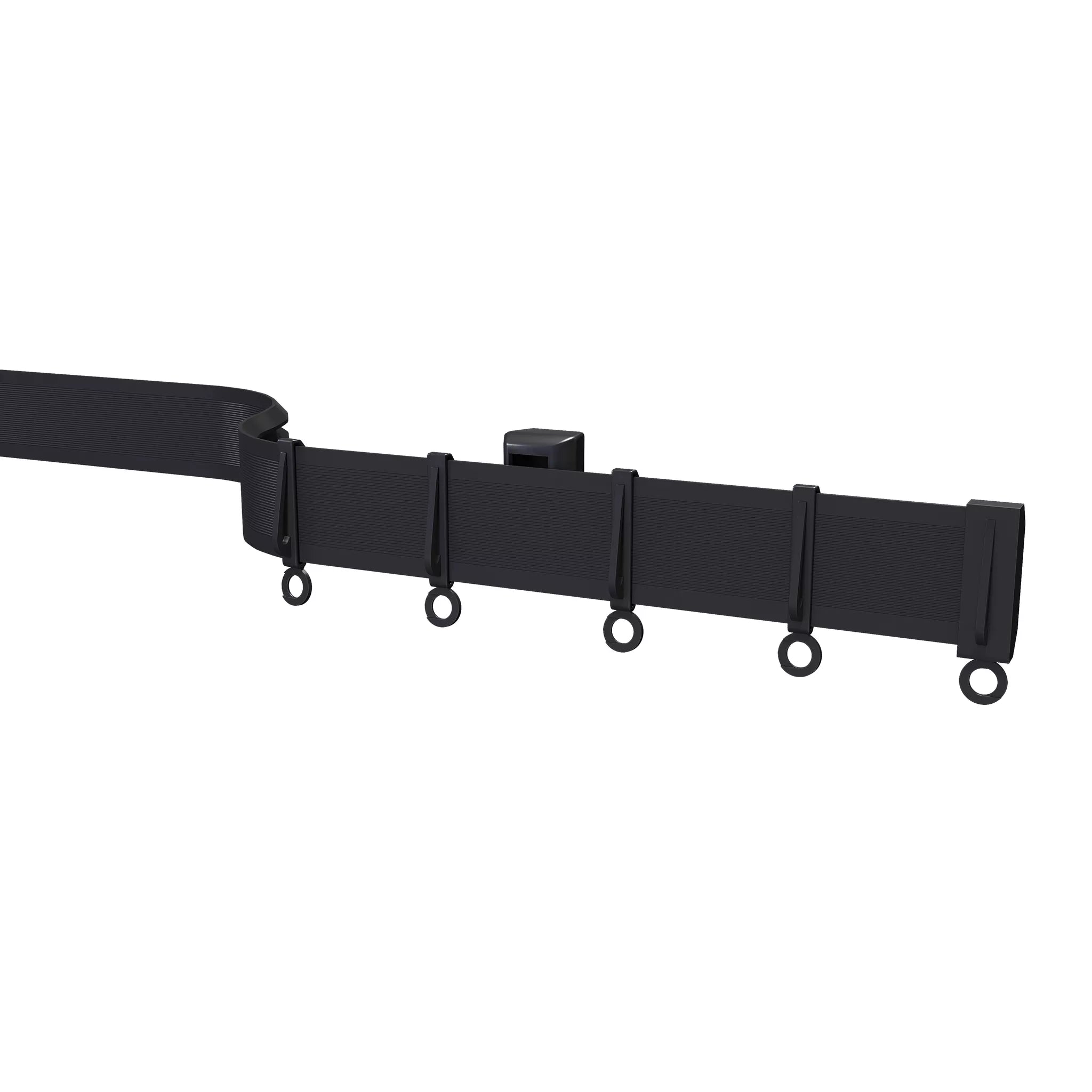 Bendable Curtain Track Rail for Straight & Bay Window (Black)