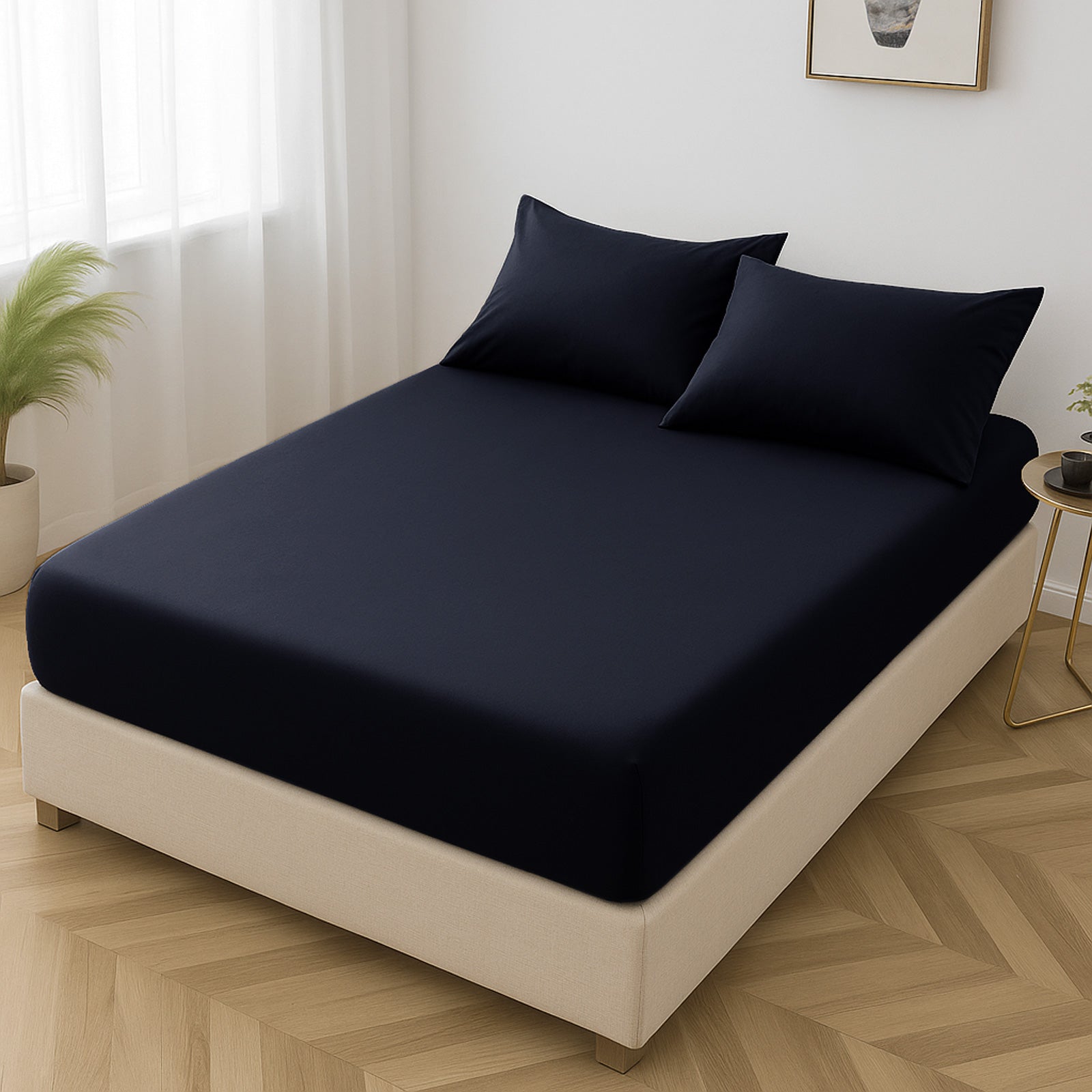 Microfibre Fitted Bed Sheet (Black)