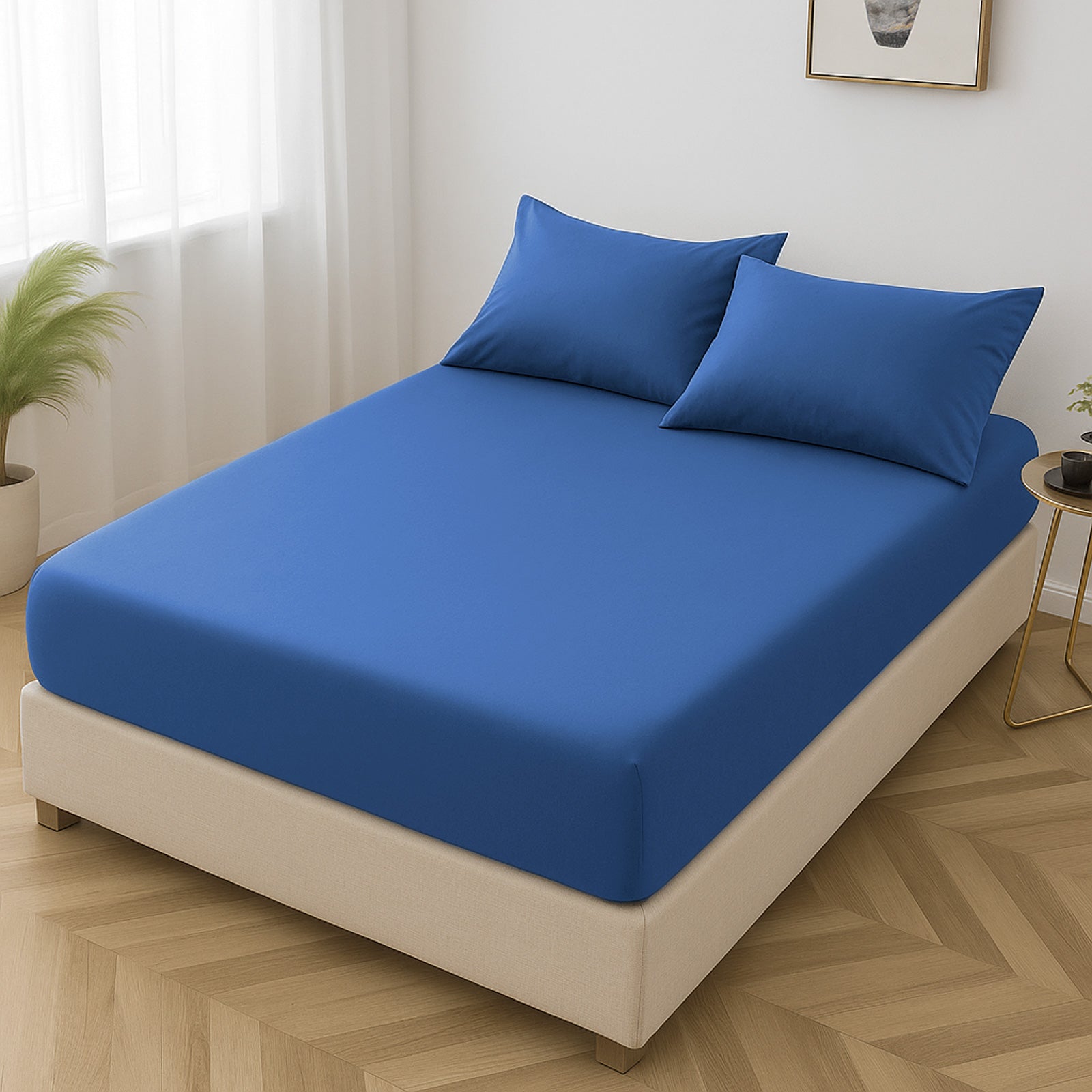 Microfibre Fitted Bed Sheet (Blue)