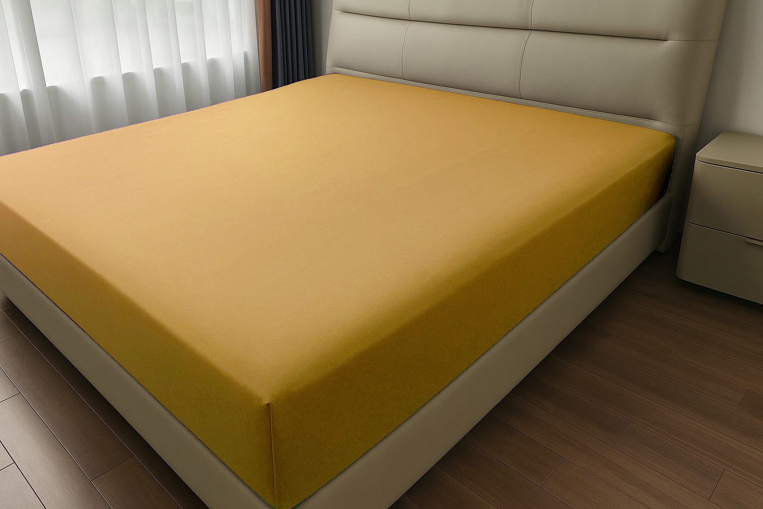 Microfibre Fitted Bed Sheet (Ochre)