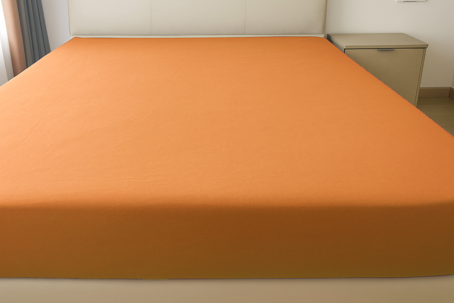 Microfibre Fitted Bed Sheet - Orange