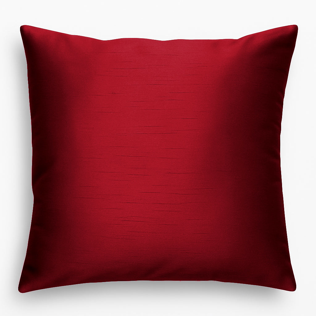 Faux Silk Eyelet Fully Lined Curtains (Red)