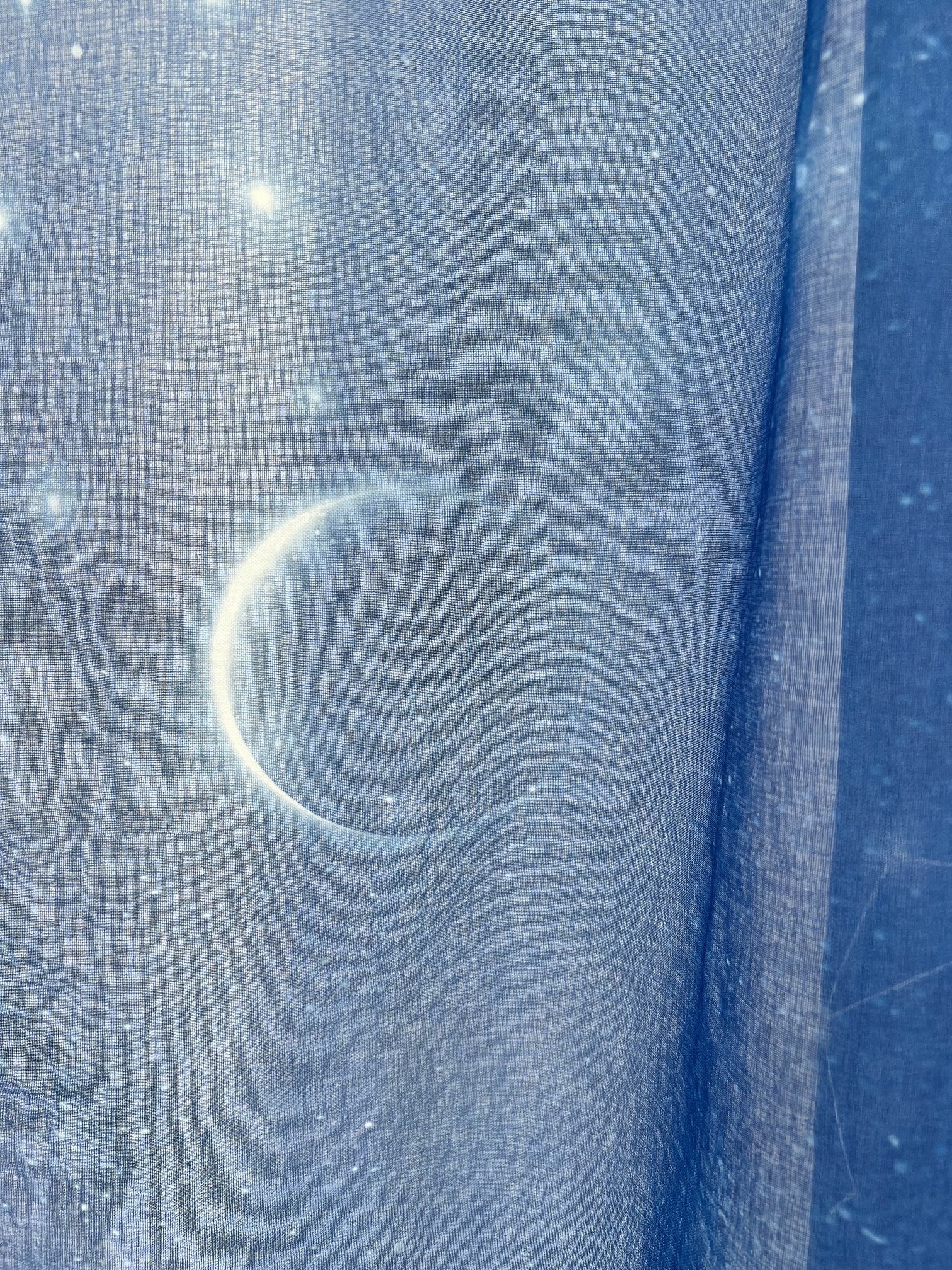 Zodiac Star Night Sky Voile Panel With Rod Slot (Navy Blue)