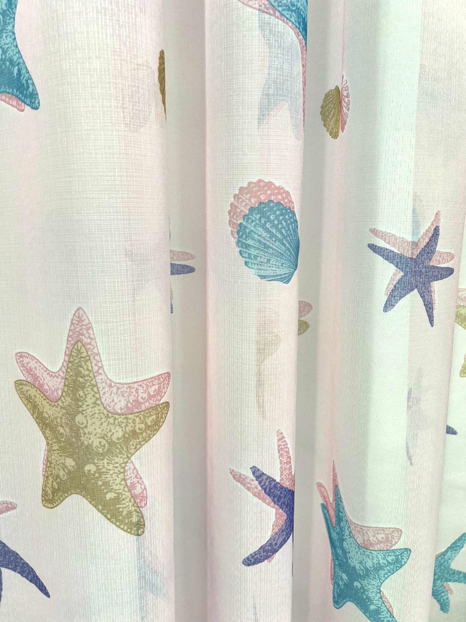 Starfish Voile Panel With Rod Slot (Pink)