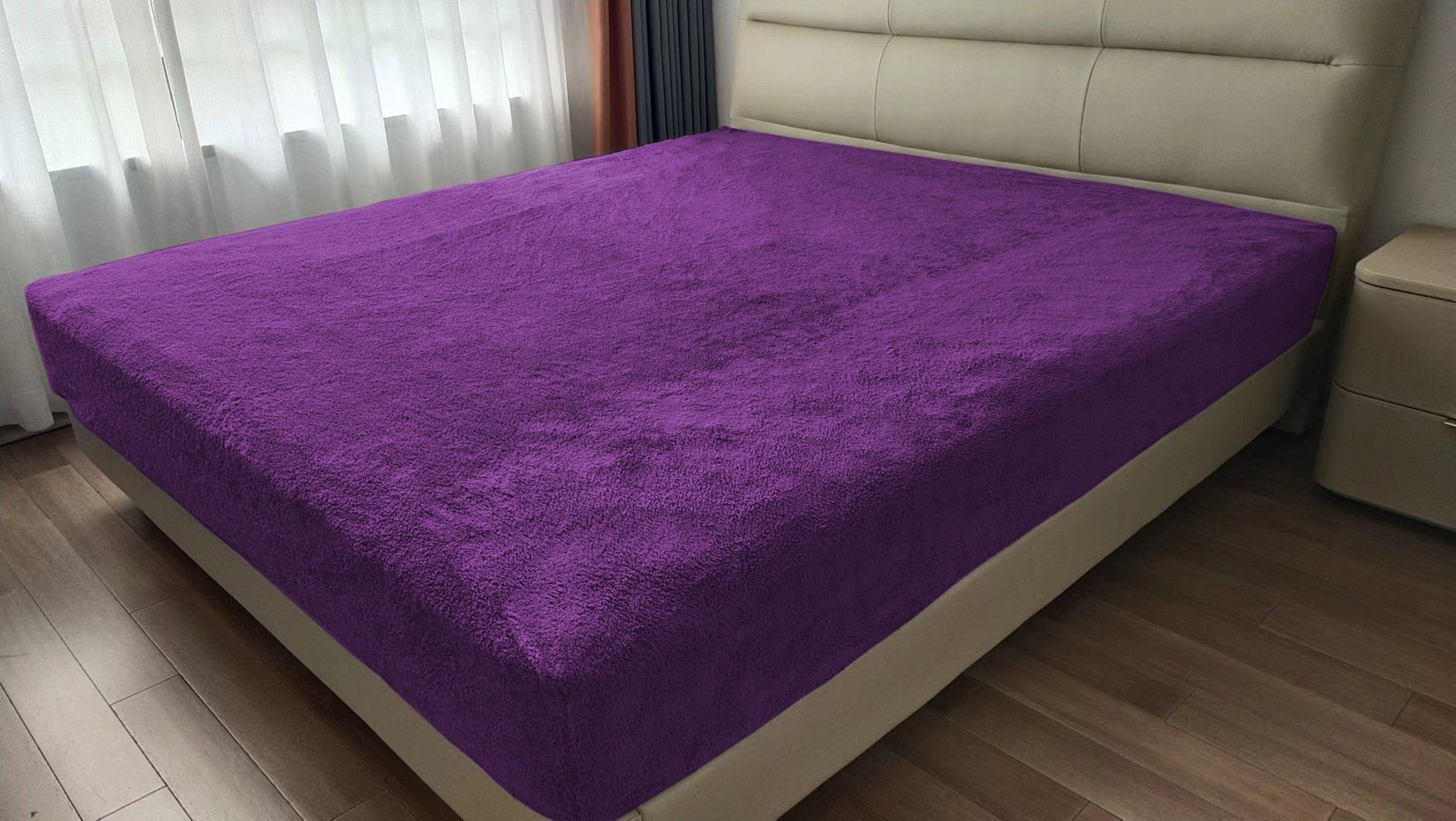Teddy Fleece Fitted Sheet (Aubergine)