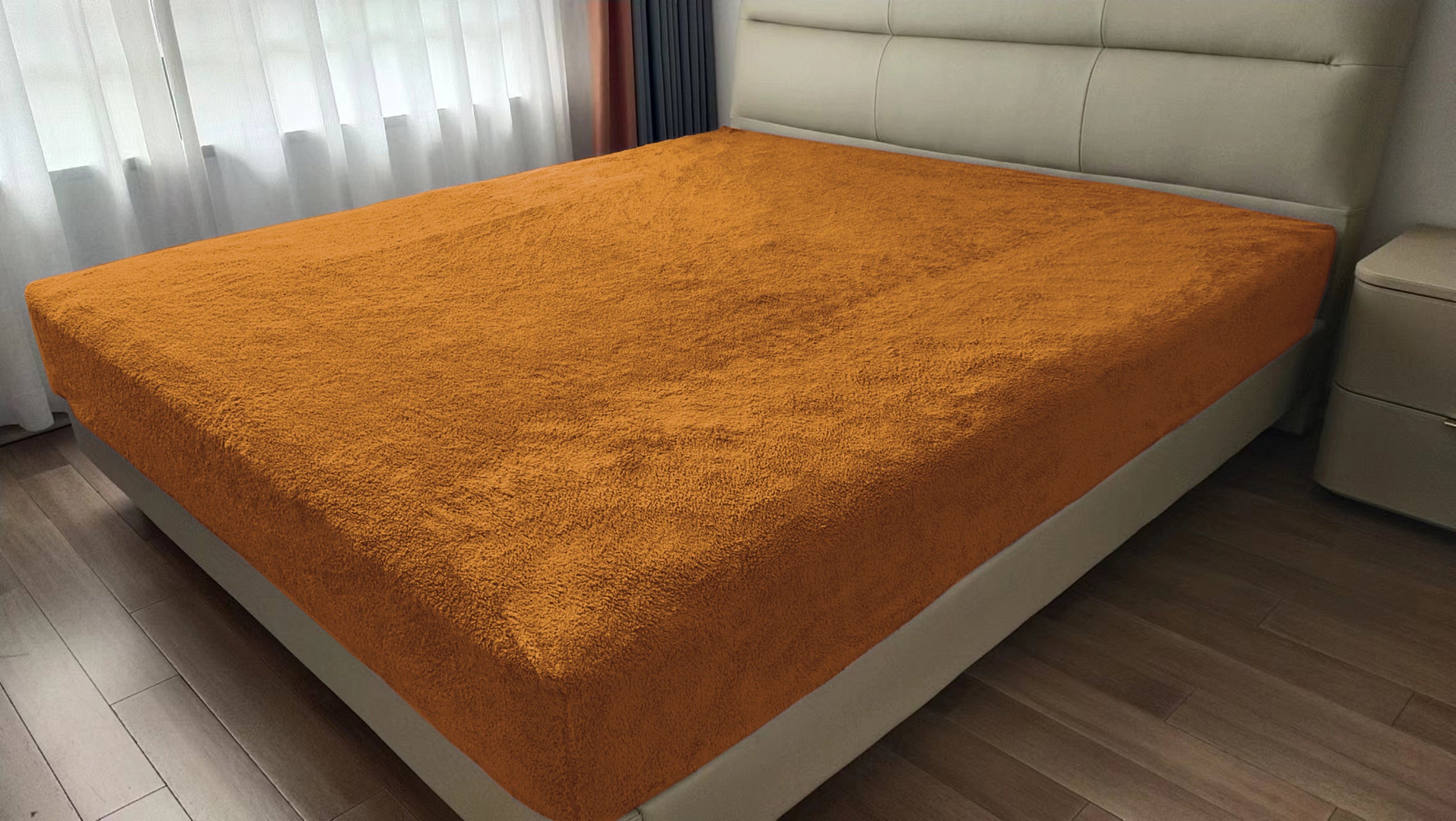 Teddy Fleece Fitted Sheet (Orange)