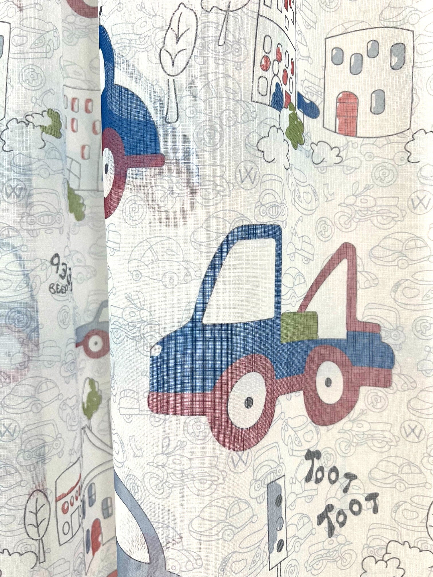 Cars Voile Panel With Rod Slot