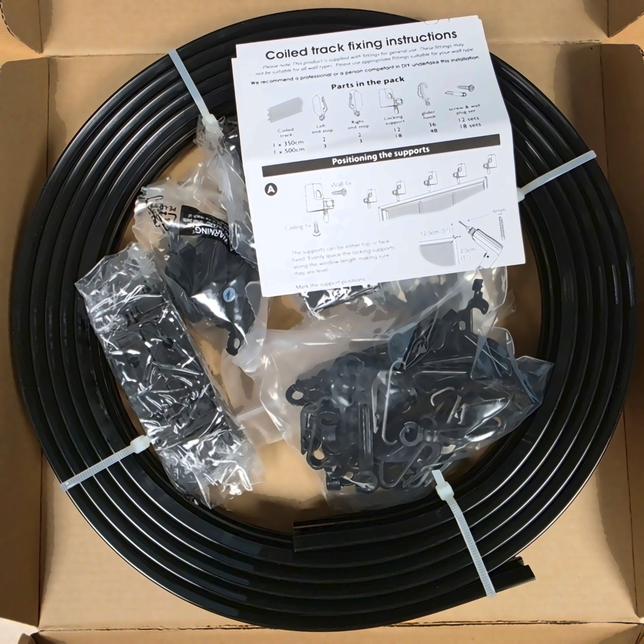 Bendable Curtain Track Rail for Straight & Bay Window (Black)