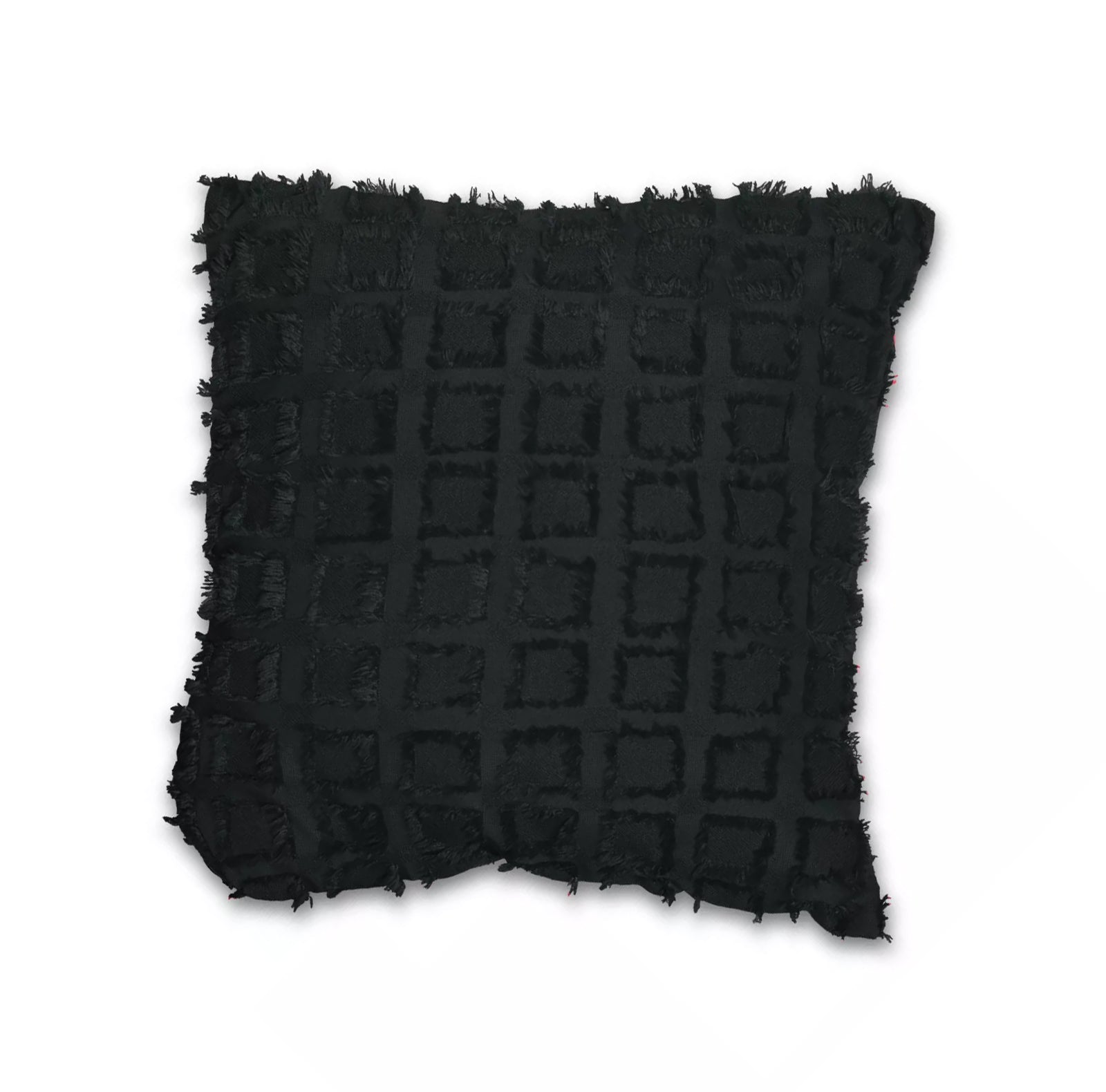Elsa Square Fur Fabric Lined Eyelet Curtains (Black)