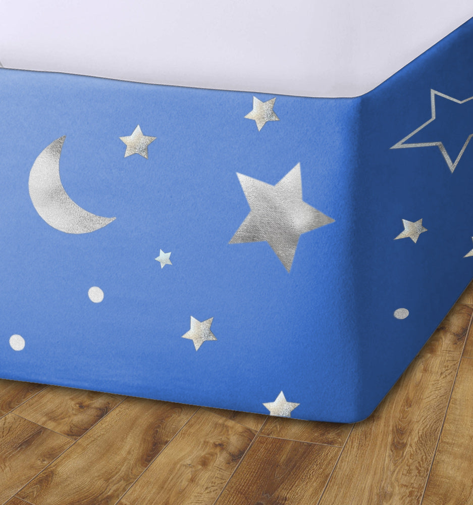 Stars And Moon Elasticated Divan Bed Valance