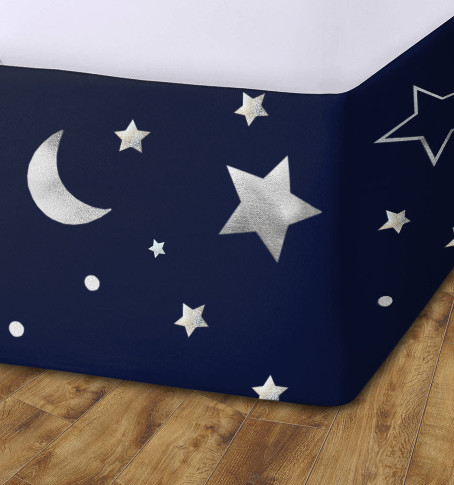 Stars And Moon Elasticated Divan Bed Valance