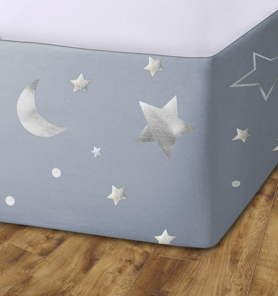 Stars And Moon Elasticated Divan Bed Valance