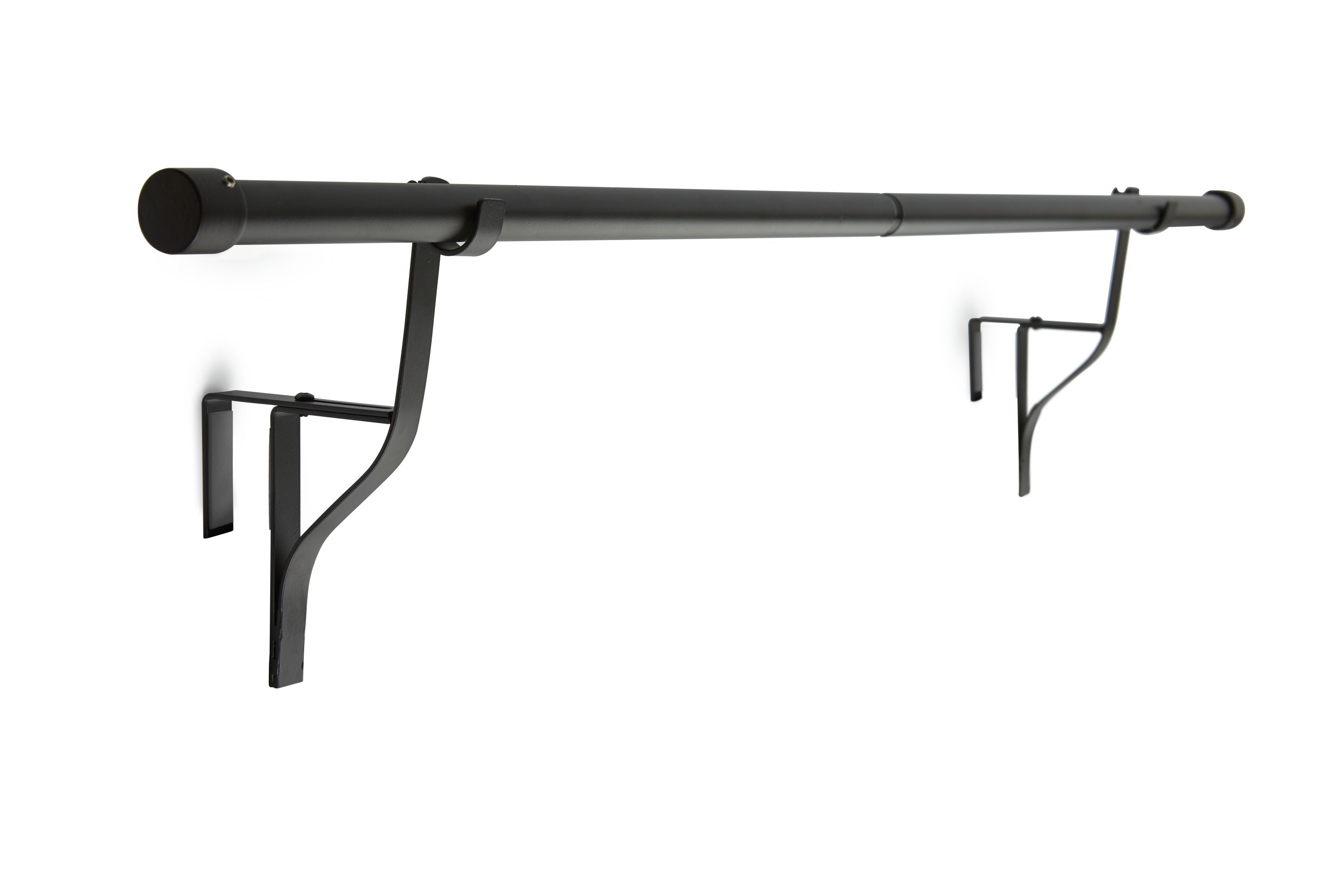 Extendable (No Drilling) Door Curtain Pole 70cm - 120cm (Black)