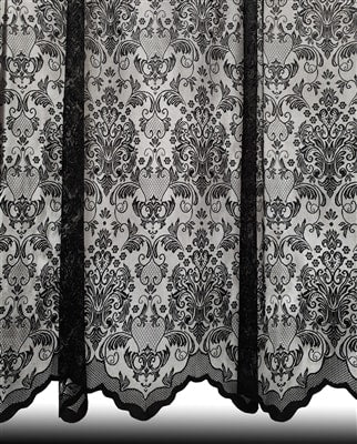Damask Net Curtains (Black)