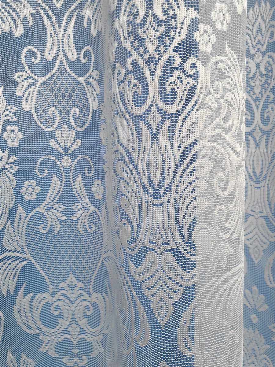 Damask Net Curtains (White)