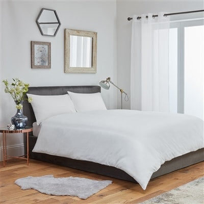 Plain Duvet Cover Bedding Set With Pillowcase (White)