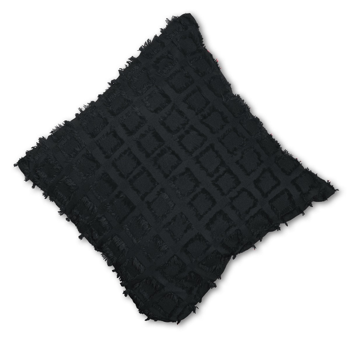 Elsa Black Faux Silk Eyelet Curtain Panel With Luxurious Fur Top