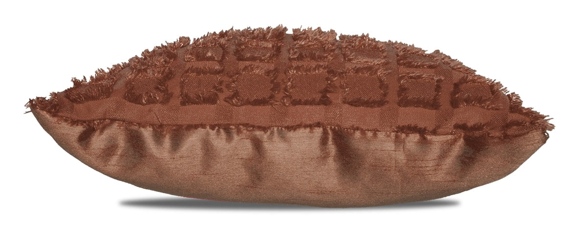 Elsa Mocha Faux Silk Eyelet Curtain Panel With Luxurious Fur Top