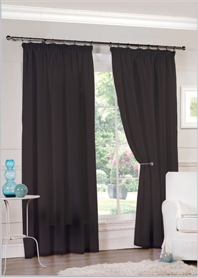 'Evie' Lined Black Tape Top Voile Curtain