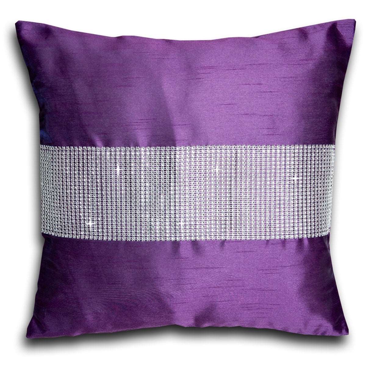 Faux Silk Eyelet Fully Lined Curtains (Aubergine )