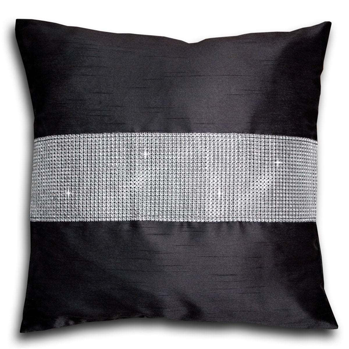 Faux Silk Eyelet Fully Lined Curtains (Black)