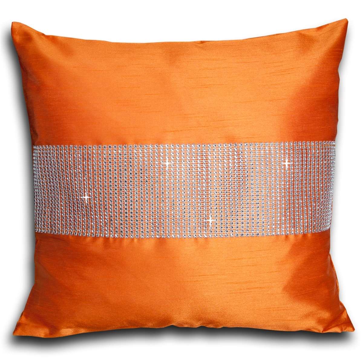 Faux Silk Eyelet Fully Lined Curtains (Orange)