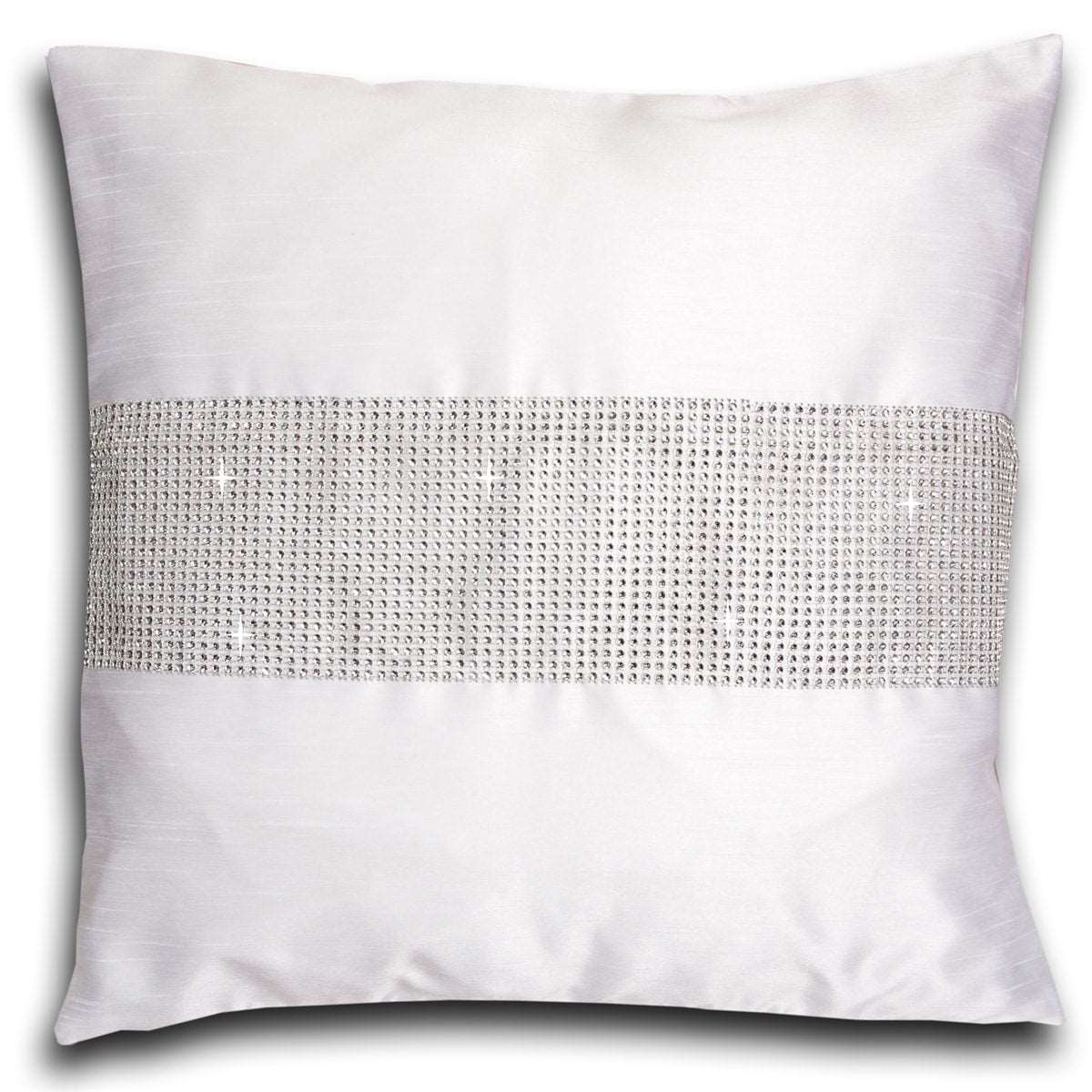 Faux Silk Eyelet Fully Lined Curtains (White)