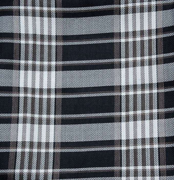 'Isla' Fully Lined Black Tartan Checked Ready Made Eyelet curtains